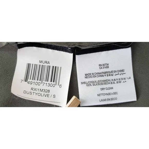 BCBGMaxAzria Mura Top/Tank ~ Dark Green/Olive Fringed 100% Silk ~ Size Small - Picture 8 of 9